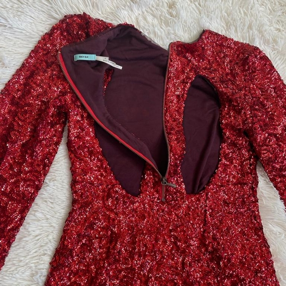 Kimchi Blue Red Sequence Mini Dress - Picture 3 of 6